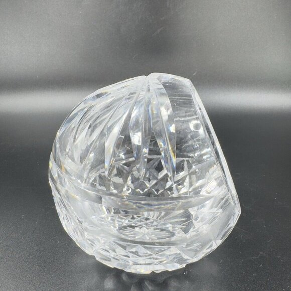 Vintage Clear Glass Crystal Orb Ashtray Sphere Bowl Dish Mid Century Marked VTG - Picture 9 of 14